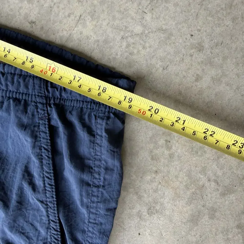 Vintage 90s No Fear Dangerous Sports Gear Navy Blue Nylon Swim Trunks